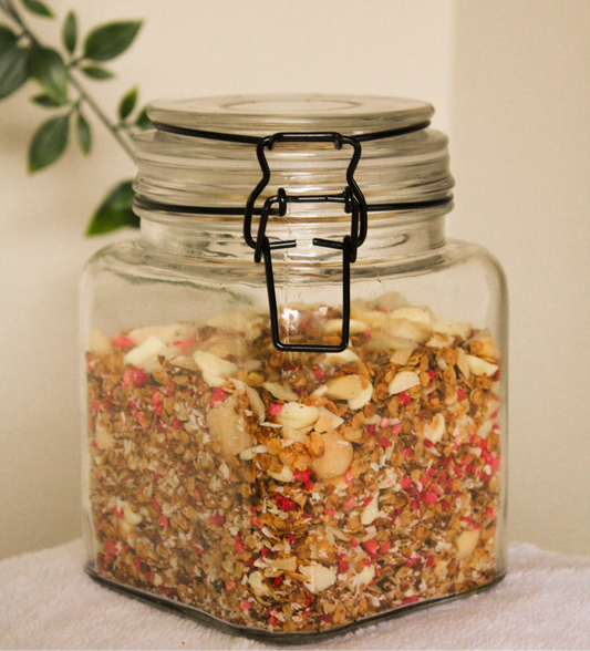 Witte Chocola Framboos Granola